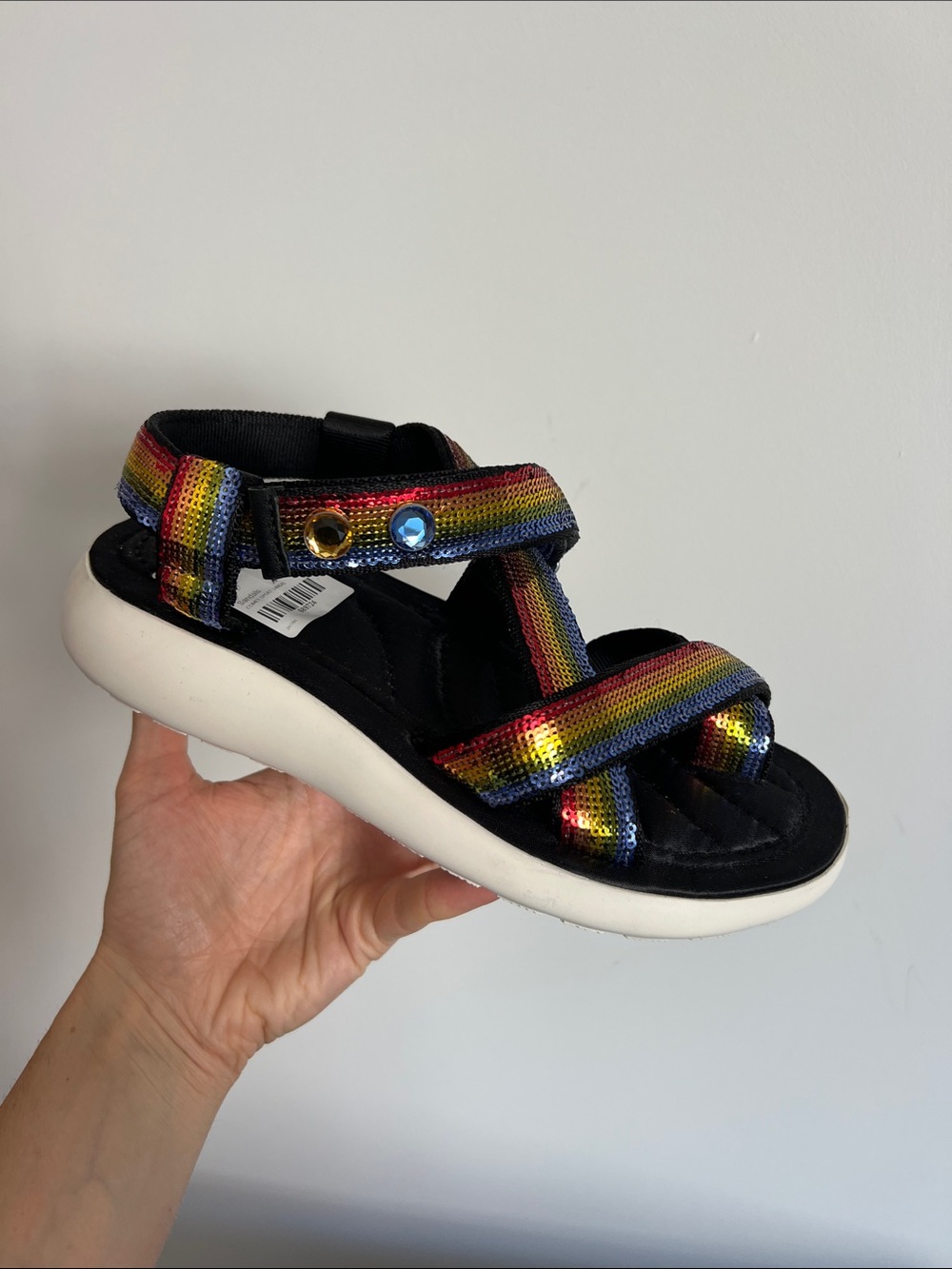 Marc Jacobs comet sport sandal colorful rainbow sequin adjustable straps 37 - Picture 12 of 14